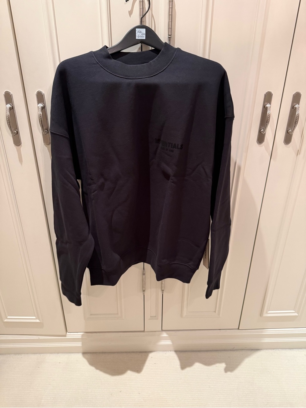 Essentials Men’s Black Pullover Crew Sweatshirt